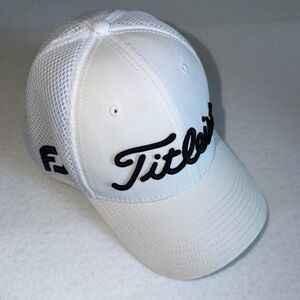 Titleist Pro V FootJoy Performance Mesh Bak Hat. Black and White Cap